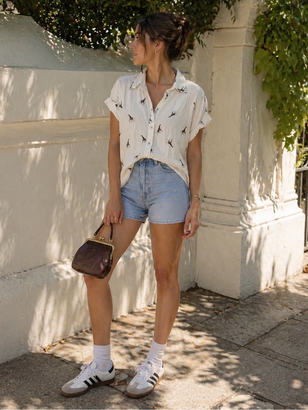 Jane and Delancy Giraffe 🦒 Small Roll Tab Safari‎ Earthy Elevated Casual